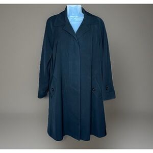 Vintage 90s Gallery Coat Womens M Black Trench Minimalist Preppy Quiet Luxury